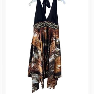 Chic Asymmetrical Dress in Brown